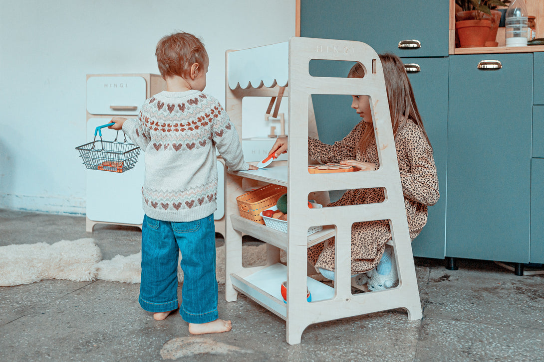 Tour d’observation Montessori 2-en-1 étal de marché • LOOVE