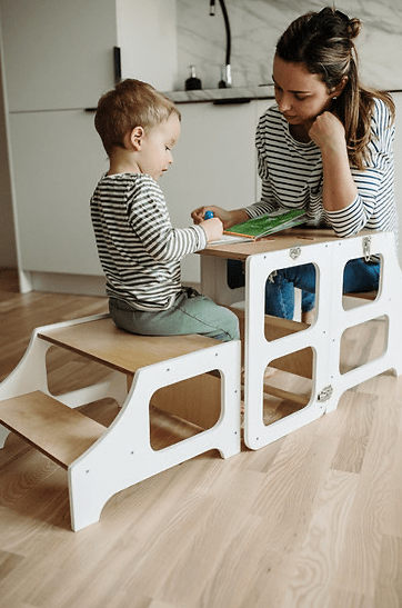 Marchepied en bois pour enfant et parents • LOOVE