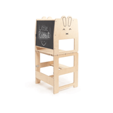 Tour d’observation évolutive 3-en-1, bureau et tableau noir, en bois FSC • Lapin